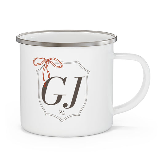 Red Bow GJ Enamel Camping Mug